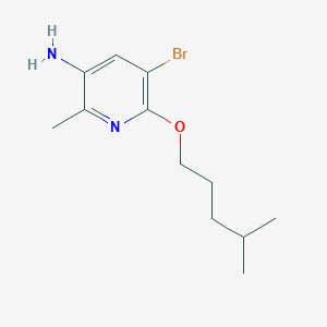 molecular formula C12H19BrN2O B8282209 5-Bromo-2-methyl-6-(4-methyl-pentyloxy)-pyridin-3-ylamine 