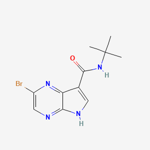 molecular formula C11H13BrN4O B8282225 2-bromo-N-tert-butyl-5H-pyrrolo[2,3-b]pyrazine-7-carboxamide 