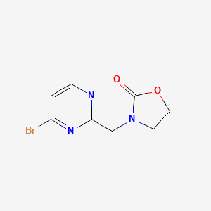 molecular formula C8H8BrN3O2 B8282247 3-[(4-Bromopyrimidin-2-yl)methyl]-1,3-oxazolidin-2-one CAS No. 1093880-94-4