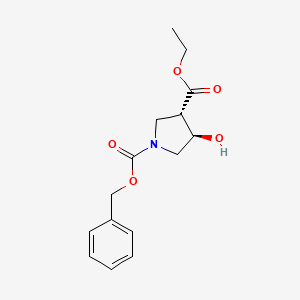 molecular formula C15H19NO5 B8282279 (3S,4R)-1-Benzyl 3-ethyl 4-hydroxypyrrolidine-1,3-dicarboxylate 