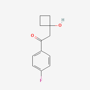 molecular formula C12H13FO2 B8282298 1-(4-Fluorophenyl)-2-(1-hydroxycyclobutan-1-yl) ethan-1-one 