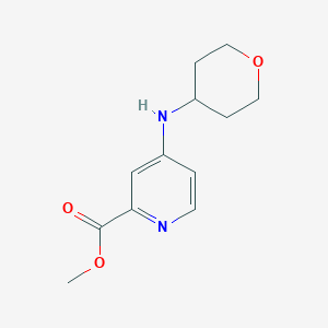 molecular formula C12H16N2O3 B8282320 methyl 4-((tetrahydro-2H-pyran-4-yl)amino)picolinate 