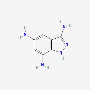 molecular formula C7H9N5 B8282352 1H-Indazole-3,5,7-triamine 