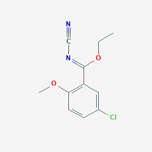 molecular formula C11H11ClN2O2 B8282354 Ethyl 5-chloro-N-cyano-2-methoxybenzimidate 