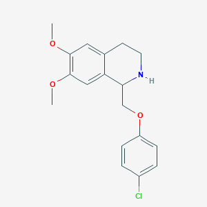 molecular formula C18H20ClNO3 B8282362 1-(4-Chlorophenoxy)methyl-6,7-dimethoxy-1,2,3,4-tetrahydroisoquinoline 
