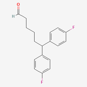 molecular formula C18H18F2O B8282371 6,6-Bis(4-fluorophenyl)hexanal 