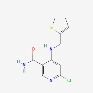 molecular formula C11H10ClN3OS B8282377 6-Chloro-4-(thiophen-2-ylmethylamino)nicotinamide 
