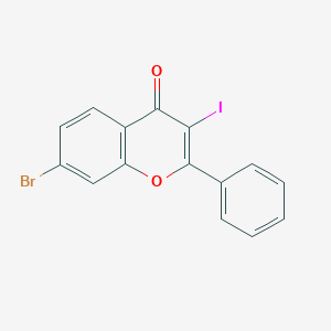 molecular formula C15H8BrIO2 B8282404 7-Bromo-3-iodo-2-phenyl-chromen-4-one 