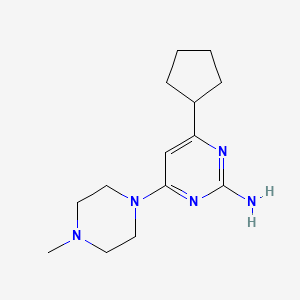 molecular formula C14H23N5 B8282437 4-Cyclopentyl-6-(4-methylpiperazin-1-yl)pyrimidin-2-amine 