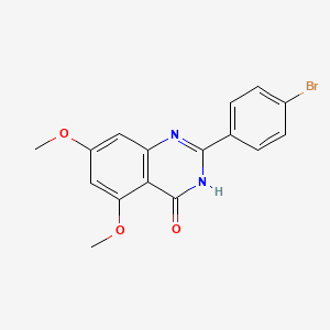 molecular formula C16H13BrN2O3 B8282446 2-(4-bromophenyl)-5,7-dimethoxyquinazolin-4(3H)-one 
