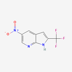molecular formula C8H4F3N3O2 B8282502 1H-Pyrrolo[2,3-b]pyridine, 5-nitro-2-(trifluoromethyl)- 