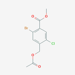 molecular formula C11H10BrClO4 B8282516 Methyl 4-(acetoxymethyl)-2-bromo-5-chlorobenzoate 