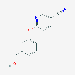 molecular formula C13H10N2O2 B8282585 6-(3-Hydroxymethyl-phenoxy)-nicotinonitrile 