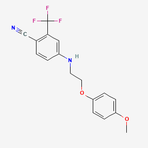 molecular formula C17H15F3N2O2 B8282592 4-[(2-{[4-(Methyloxy)phenyl]oxy}ethyl)amino]-2-(trifluoromethyl)benzonitrile 