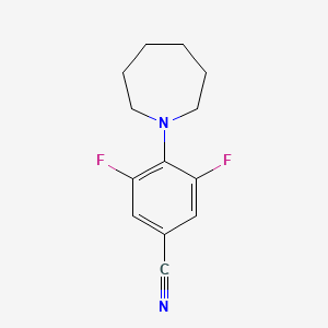 molecular formula C13H14F2N2 B8282620 3,5-Difluoro-4-azepan-1-ylbenzonitrile 