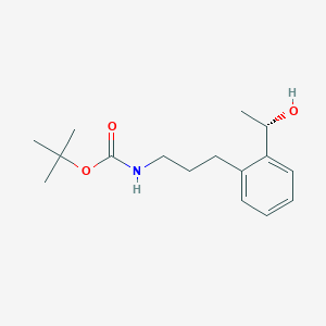 molecular formula C16H25NO3 B8282643 (S)-tert-butyl (3-(2-(1-hydroxyethyl)phenyl)propyl)carbamate 