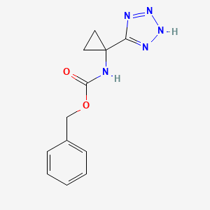 molecular formula C12H13N5O2 B8282655 [1-(1H-tetrazol-5-yl)-cyclopropyl]-carbamic acid benzyl ester 