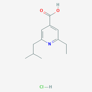 molecular formula C12H18ClNO2 B8282699 2-Ethyl-6-isobutyl-isonicotinic acid hydrochloride 