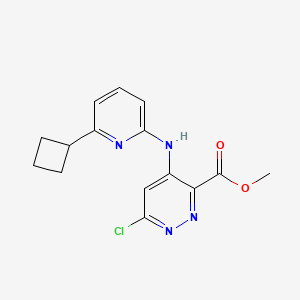 molecular formula C15H15ClN4O2 B8282716 Methyl 6-chloro-4-(6-cyclobutylpyridin-2-ylamino)pyridazine-3-carboxylate 