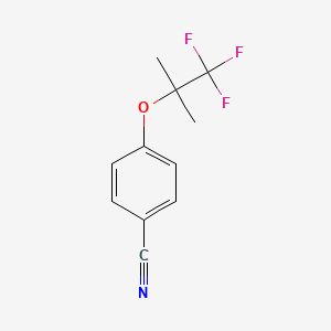 molecular formula C11H10F3NO B8282718 Benzonitrile, 4-(2,2,2-trifluoro-1,1-dimethylethoxy)- 