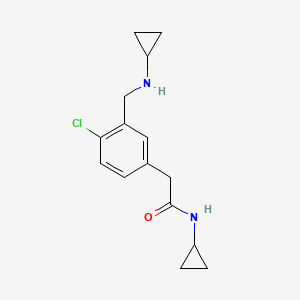 molecular formula C15H19ClN2O B8282739 2-(4-Chloro-3-cyclopropylaminomethyl-phenyl)-N-cyclopropyl-acetamide 