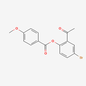 molecular formula C16H13BrO4 B8282790 Benzoic acid, 4-methoxy-, 2-acetyl-4-bromophenyl ester CAS No. 88952-06-1