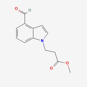 molecular formula C13H13NO3 B8282798 1-(2-Methoxycarbonylethyl)indole-4-carbaldehyde 