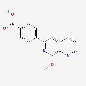 molecular formula C16H12N2O3 B8282819 6-(4-Carboxyphenyl)-8-methoxy-1,7-naphthyridine 