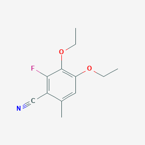 molecular formula C12H14FNO2 B8282823 3,4-Diethoxy-2-fluoro-6-methylbenzonitrile 