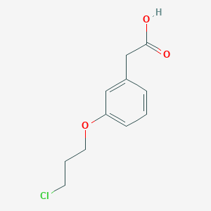 molecular formula C11H13ClO3 B8282837 2-[3-(3-Chloropropoxy)phenyl]acetic acid 
