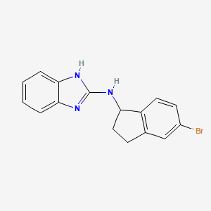 molecular formula C16H14BrN3 B8282899 n-(Benzimidazol-2-yl)-5-bromo-1-indanylamine 