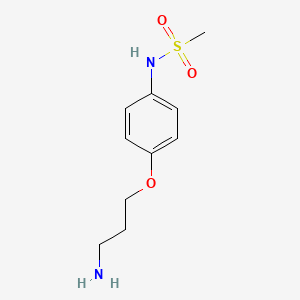 molecular formula C10H16N2O3S B8282968 3-[4-(Methanesulfonylamino)phenoxy]propaneamine 