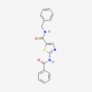 molecular formula C18H15N3O2S B8282980 2-Benzoylaminothiazole-5-carboxylic Acid Benzylamide 