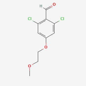 molecular formula C10H10Cl2O3 B8283181 2,6-Dichloro-4-(2-methoxyethoxy)benzaldehyde 