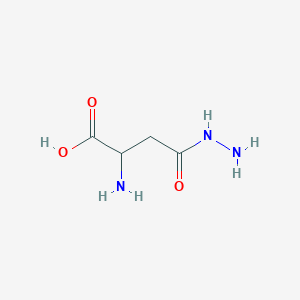 molecular formula C4H9N3O3 B082832 2-Amino-3-hydrazinocarbonyl-propionic acid CAS No. 13010-39-4