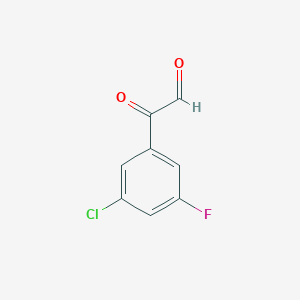 molecular formula C8H4ClFO2 B8283313 2-(3-Chloro-5-fluorophenyl)-2-oxoacetaldehyde 
