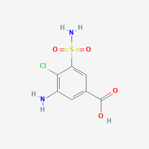 molecular formula C7H7ClN2O4S B8283318 3-Sulphamoyl-4-chloro-5-aminobenzoic acid 