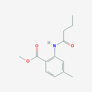 molecular formula C13H17NO3 B8283357 2-Butyrylamino-4-methyl-benzoic acid methyl ester 