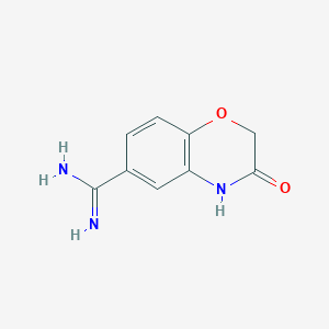molecular formula C9H9N3O2 B8283368 3-Oxo-3,4-dihydro-2H-benzo[1,4]oxazine-6-carboxamidine 