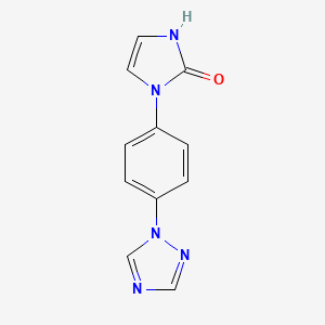 molecular formula C11H9N5O B8283398 1-[4-(1H-1,2,4-triazol-1-yl)phenyl]-2-(1H,3H)-imidazolone 