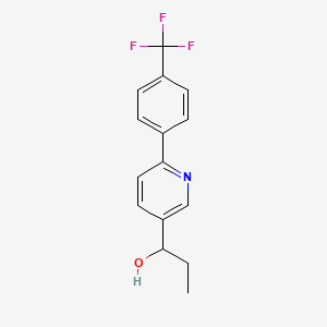 molecular formula C15H14F3NO B8283405 1-[6-(4-Trifluoromethyl-phenyl)-pyridin-3-yl]-propan-1-ol 