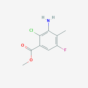molecular formula C9H9ClFNO2 B8283413 Methyl 3-amino-2-chloro-5-fluoro-4-methylbenzoate 