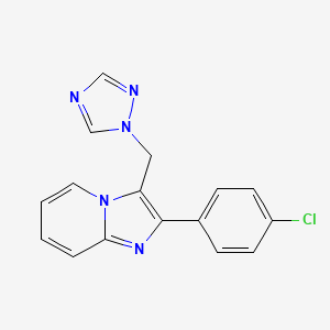 molecular formula C16H12ClN5 B8283417 3-((1H-1,2,4-triazol-1-yl)methyl)-2-(4-chlorophenyl)imidazo[1,2-a]pyridine 