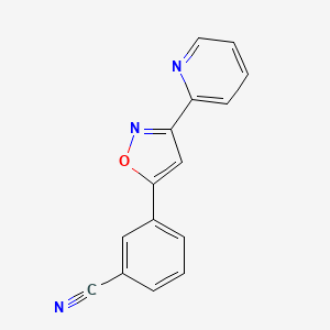 molecular formula C15H9N3O B8283436 5-[3-Cyanophenyl]-3-[pyridin-2-yl]-1,2-oxazole 