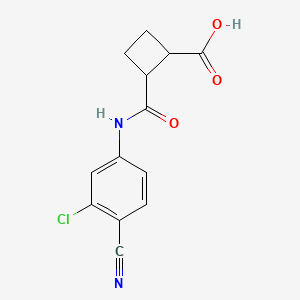 molecular formula C13H11ClN2O3 B8283456 2-((3-Chloro-4-cyanophenyl)carbamoyl)cyclobutanecarboxylic acid 