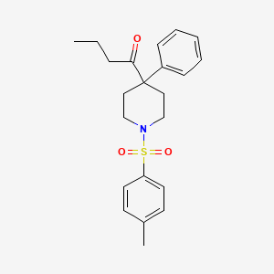 molecular formula C22H27NO3S B8283507 1-(4-Phenyl-1-tosylpiperidin-4-yl)butan-1-one 