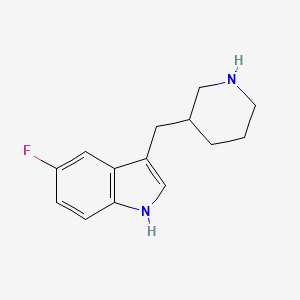 molecular formula C14H17FN2 B8283514 5-Fluoro-3-piperidin-3-ylmethyl-1h-indole 