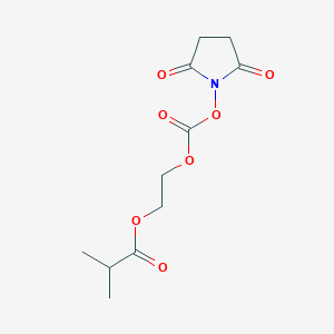 molecular formula C11H15NO7 B8283543 (2,5-Dioxoazolidinyloxycarbonyloxy)ethyl 2-methylpropanoate 
