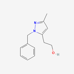 molecular formula C13H16N2O B8283556 2-(2-benzyl-5-methyl-2H-pyrazol-3-yl)-ethanol 