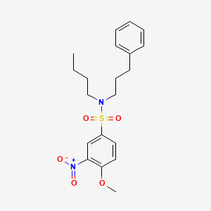 molecular formula C20H26N2O5S B8283614 N-butyl-N-(3'-phenylpropyl)-4-methoxy-3-nitrobenzenesulfonamide 